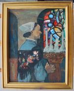 Henry SIMON (1910-1987)
Femme en prière
Huile sur toile signée en bas...