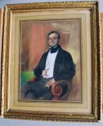 Eugène DEVERIA (1808-1865)
Portrait d'homme
Dessin signé en bas à droite et...