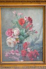 Albert Tibule FURCY de LAVAULT (1847-1915)
Bouquet d'oeillets
Huile sur panneau signée...