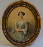 ECOLE FRANCAISE du XIXème 
Portrait présumé de Madame Alfred Chateau...