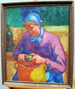 Jean PESKE (1870-1949)
L'éplucheuse
Huile sur toile signée en bas à droite
73...