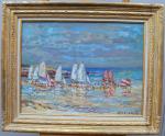 Jean RIGAUD (1912-1999)
Ile d'Yeu,  marée basse
Huile sur toile signé...