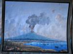 ECOLE NAPOLITAINE
"Le Vésuve en éruption"
Gouache, 19.5 x 25 cm (légère...