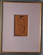 Albert MARQUET  (1875-1947)
Femme au parapluie
Dessin monogrammé en bas à...