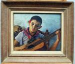 Edouard CHIMOT (1880-1959)
"Jeune guitariste"
Huile sur panneau sinée en bas à...
