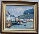 B. FLOCH
Port Breton
Huile surr toile signée en bas à droite,...