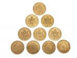 10 pièces de 20 francs or Napoléon III
Lot conservé à...