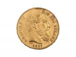 1 pièce de 20 francs or belge Léopold II 1877
Lot...