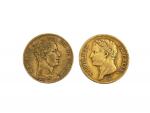 2 pièces de 40 francs or, Charles X, 1830, A...