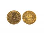 2 pièces de 40 francs or, Charles X, 1830, A...