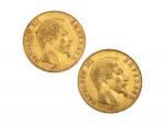 2 pièces de 50 francs or Napoléon III, 1857, A...