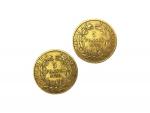 2 pièces de 5 francs or, 1859, 1863
Lot conservé à...