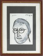 CORNEILLE [belge] (1922-2010)
Portrait de Gérard Voisin, 1997. 
Laviset gouache signée,...