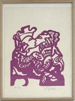 Charles LAPICQUE (1898-1988)
Couple
Lithographie signée et justifiée 75/99 en bas
38 x...