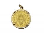 PIECE or de 20 francs 1863, monture or en pendentif...