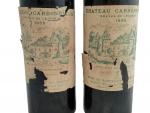 2B château Carbonnieux Graves 1955 (étiquettes déchirées, niveau bas goulot...