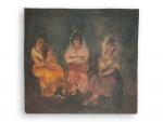 Florent MENET (1872-1942)
Les trois andalouses
Huile sur panneau
38.5 x 41.5 cm...