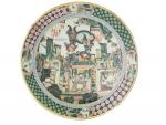 CHINE
Paire de plats ronds en porcelaine polychrome de personnages
XIXème
D.: 41...