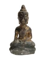 Birmanie, XIXe siècle, 
Bouddha en bronze assis en méditation sur...