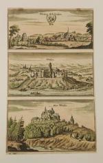 ALLEMAGNE - Trois vues de villes allemandes, milieu XVIIème siècle...