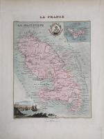 LA MARTINIQUE (Iles des Antilles) Vers 1860. Fin coloriage, 34...