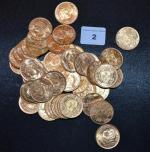 50 pièces or 20 francs Suisse
Vendu sur désignation, lot conservé...