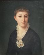 C. SERENNE (fin XIXème)
Portrait de dame, 1880. 
Portrait de dame,...
