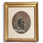 Romain CAZES (1810-1881)
Portrait d'homme
Dessin rehaussé de pastel signé vers la...