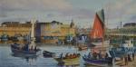 Charles VIAUD (1920-1975)
Concarneau, animation dans le port
Huile sur toile signée...