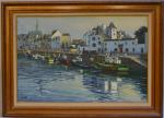 René HUCHET (1917-2001)
Le Croisic, bateaux au port
Huile sur toile signée...