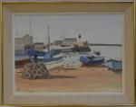 Paul NASSIVET (1904-1977)
Ile d'Yeu, Port Joinville, bateaux sur la grève...