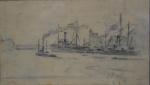 René PINARD (1883-1938)
Nantes, bateaux dans le port
Dessin signé et daté...