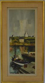 Marcel MASSON (1911-1988)
Port en bretagne
Huile sur toile signée en bas...