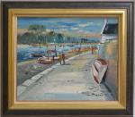 Robert MAURA (1934-2015)
Port du Morbihan
Huile sur toile signée en bas...