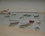 Paul NASSIVET (1904-1977)
Ile d'Yeu, Port Joinville, bateaux dans le port
Huile...