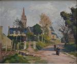 Henry Emile VOLLET (1861-1945)
Bretonnes à la sortie du village
Huile sur...