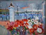 Robert MAURA (1934-2015)
Fleurs devant le port
Huile sur toile signée en...