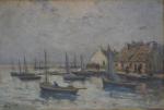 Maurice MOISSET (1860-1946)
Le Guilvinec, bateaux devant le port
Huile sur toile...
