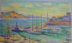 Paul DELTOMBE (1878-1971)
Bateaux au port
Pastel et aquarelle sur papier signé...
