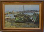 René HUCHET (1917-2001)
Camaret, bateaux sur la grève
Huile sur toile signée...