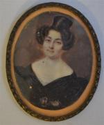 VIAN (XIXème)
Portrait de dame, 1831.
Miniature ovale signée et datée au...