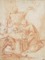attribué à Claude CHARLES (1661-1747)
La Sainte Famille
Sanguine
23 x 18 cm...