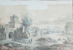 ECOLE FRANCAISE du XIXème
Paysage avec ruines architecturales
Aquarelle
12.5 x 18 cm...