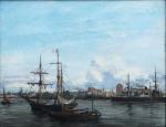 Robert Charles G. MOLS [belge] (1848-1903)
Port hollandais animé
Huile sur panneau...