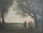 ECOLE FRANCAISE fin XIXème
La danse
Huile sur toile portant une signature...