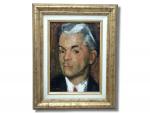 François GALL (1912-1987)
Paris, portrait de Ponomarew, 1946. 
Huile sur carton...