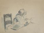Willem VAN HASSELT [hollandais] (1882-1963)
Jeune enfant à l'écriture
Dessin signé en...