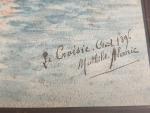 Mathilde ALANIC (XIX-XXème)
Le Croisic, 1896. 
Aquarelle signée, datée et située...