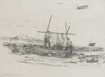 ECOLE FRANCAISE fin XIXème
Environs de Port Louis, retour de pêche,...