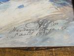 ECOLE BASQUE fin XIXème
Hendaye plage, 1893. 
Aquarelle signée, située et...